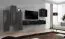 Elegante Wohnwand Balestrand 41, Farbe: Grau / Schwarz - Abmessungen: 160 x 330 x 40 cm (H x B x T), mit Push-to-open Funktion