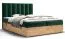 Elegantes Doppelbett mit weichen Veloursstoff Pilio 13, Farbe: Grün / Eiche Golden Craft - Liegefläche: 180 x 200 cm (B x L)