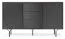 Kommode mit zwei Türen Margate 03, Farbe: Schwarz - Abmessungen: 83 x 144 x 38 cm (H x B x T)