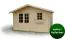 Holz-Gartenhaus 2,98 x 3,98 Meter (inkl. Dach) | Naturbelassen | Satteldach | 34 mm Blockbohlen-Haus Abbildung