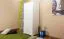 Kleiderschrank | 2 Drehtüren | 1 Fach | mit Kleiderstange | 80 cm breit | Massivholz | Farbe: Weiß Abbildung
