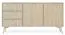 Sideboard mit drei Schubladen Crewe 09, Farbe: Beige / Eiche - Abmessungen: 80 x 158 x 38 cm (H x B x T)