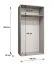 Kleiderschrank mit einer Kleiderstange Korab 09, Farbe: Kaschmir, 1 Meter breit, ein Fach, Soft-Close, zwei Türen, Griffe: Schwarz, Drehtürenschrank