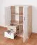 Kinderzimmer - Kommode Fabian 07, Farbe: Eiche Hellbraun / Weiß / Grau - 130 x 80 x 40 cm (H x B x T)
