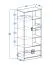 Kinderzimmer - Schrank Fabian 04, Farbe: Eiche Hellbraun / Weiß / Grau - 190 x 80 x 40 cm (H x B x T)