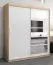 180 cm breiter Schiebetürenschrank mit 2 Türen | 10 Fächer | 2 Kleiderstangen | Farbe: Sonoma Eiche / Weiß Abbildung