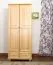 Kleiderschrank | 2 Drehtüren | 2 Schubladen | 1 Fach | mit Kleiderstange | 80 cm breit | Massivholz | Farbe: Natur Abbildung