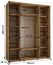 Schwarzer Schiebetürenschrank Mina, modernes Design, schwarze Metallgriffe, Anti-Staubbürsten, platzsparend, viel Stauraum, robust, 235,2 x 200 x 60 cm
