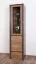 Vitrine Selun 10, Farbe: Eiche Dunkelbraun / Grau - 197 x 50 x 43 cm (H x B x T)