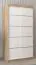 100 cm breiter Kleiderschrank mit 5 Fächern und 2 Türen | Farbe: Sonoma Eiche / Weiß Abbildung