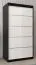100 cm breiter Kleiderschrank mit 5 Fächern und 2 Türen | Farbe: Weiß / Schwarz Abbildung