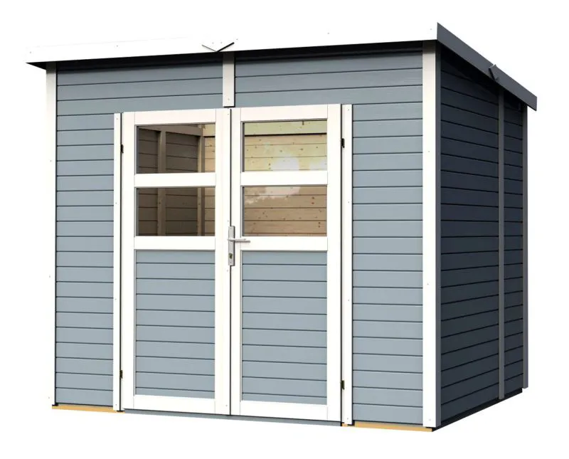 Holz-Gartenhaus 2 x 2,51 Meter (inkl. Dach) | Grau | Pultdach Abbildung