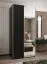 Kleiderschrank / Schiebetürenschrank | 6 Fächer | 2 Schiebetüren | 245,5 x 130 x 64 cm | 2 Kleiderstangen | Soft-Close | Spiegel |Farbe: Schwarz
