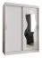 Schiebetürenschrank Lagginhorn 10, Farbe: Weiß, 1,5 Meter breit, Aluminiumschienen, eine Spiegeltür, Kleiderschrank, fünf Fächer, zwei Kleiderstangen