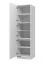 Küchenschrank mit genügend Stauraum Kunja 03, Farbe: Weiß / Weiß Hochglanz, drei Türen, ABS-Kantenschutz, sechs Fächer, Maße: 214,5 x 60 x 57,5 cm