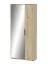 Großer Schuhschrank Matandu 01, eine Spiegeltür, eine Tür, 6 Schuhschienen, 5 Fächer, Farbe: Eiche, Maße: 176,5 x 83 x 24 cm, für Garderobe