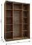 Kleiderschrank / Schiebetürenschrank | 11 Fächer | 245,5 x 170 x 64 cm | 2 Schiebetüren | 2 Kleiderstangen | Spiegel | Farbe: Schwarz | Soft-Close