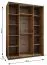 Kleiderschrank / Schiebetürenschrank | 11 Fächer | Spiegel | 2 Schiebetüren | 245,5 x 180 x 64 cm | Farbe: Schwarz | Soft-Close | 2 Kleiderstangen