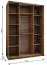 Kleiderschrank / Schiebetürenschrank | Spiegel | 11 Fächer | 245,5 x 170 x 64 cm | 2 Schiebetüren | Soft-Close | Farbe: Schwarz | 2 Kleiderstangen