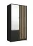 Drehtürenschrank/Kleiderschrank mit Lamellen | 101,7 x 54,5 x 200,5 cm | 2 Schubladen | großer Spiegel | 1 Kleiderstange | 5 Fächer | Metallgriffe | Iraklio 02