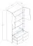 Schrank Sirte 04, Farbe: Eiche / Weiß / Schwarz matt - Abmessungen: 190 x 80 x 40 cm (H x B x T)