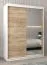 150 cm breiter Kleiderschrank mit 5 Fächern und 2 Türen | Farbe: Sonoma Eiche / Weiß Abbildung