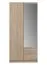 Kleiderschrank | 2 Drehtüren | 2 Schubladen | 1 Fach | mit Kleiderstange | 100 cm breit | Farbe: Sonoma Eiche Abbildung