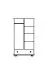 Kleiderschrank | 2 Drehtüren | 1 Schublade | 4 Fächer | mit Kleiderstange | 80 cm breit | Massivholz | Farbe: Nuss Abbildung