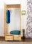 Kleiderschrank | 2 Drehtüren | 2 Schubladen | 1 Fach | mit Kleiderstange | 80 cm breit | Massivholz | Farbe: Natur Abbildung