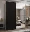 Kleiderschrank / Schiebetürenschrank | Farbe: Schwarz | Soft-Close | 11 Fächer | 2 Kleiderstangen | Spiegel | 245,5 x 200 x 64 cm | 2 Schiebetüren