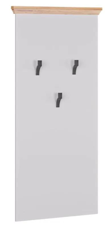 Garderobe Cuenca 08, Farbe: Eiche / Weiß - Abmessungen: 138 x 60 x 6 cm (H x B x T)