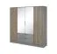 Kleiderschrank mit zwei Schubladen Leeds 20, Farbe: Grau - Abmessungen: 200 x 206 x 51 cm (H x B x T)
