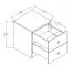 Schreibtischschrank Sirte 09, Farbe: Eiche / Weiß / Grau matt - Abmessungen: 50 x 40 x 40 cm (H x B x T)