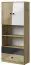 Schrank Sirte 04, Farbe: Eiche / Weiß / Schwarz Hochglanz - Abmessungen: 190 x 80 x 40 cm (H x B x T)