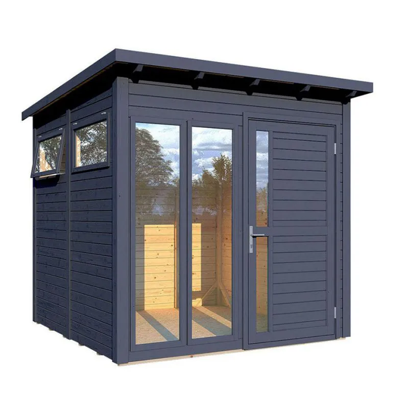 Holz-Gartenhütte 2,46 x 2,65 Meter (inkl. Dach) | Anthrazit | Abbildung