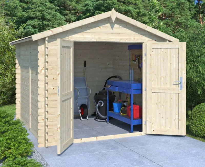 Gartenhaus "Sommer" - 28 mm Blockbohlenhaus, Grundfläche: 4,60 m², Satteldach