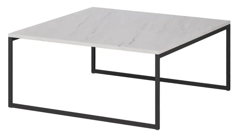 Couchtisch Granollers 03, Farbe: Weiß Marmor - Abmessungen: 80 x 80 x 40 cm (B x T x H)