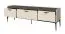 Moderner TV-Unterschrank in Creme | 3 Schubladen | Soft Close System | 66 x 201 x 50 cm | Metallbeine | längliche Metallgriffe