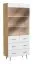 Vitrine Hohgant 11, Farbe: Eiche / Weiß - 209 x 90 x 42 cm (H x B x T)