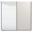 Schwebetürenschrank mit zwei Fächer Krupa 01, Farbe: Kaschmir, 2,2 Meter breit, Spiegeltür, ABS-Kanten, Maße: 217,5 x 220 x 62 cm, zwei Kleiderstangen
