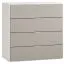 Kommode Bellaco 32, Farbe: Weiß / Grau - Abmessungen: 92 x 90 x 47 cm (H x B x T)