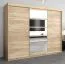 Großer 250 cm breiter Kleiderschrank mit 10 Fächern und 3 Türen | Farbe: Sonoma Eiche Abbildung