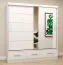 Schiebetürenschrank / Kleiderschrank mit Spiegel | 218 x 203 x 61 cm | Weiß | Lusatian 18 | 2 Türen | 3 Schubladen | 12 Fächer | viel Stauraum