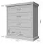 Kommode Lotofaga 20, Farbe: Weiß / Walnuss - 112 x 101 x 48 cm (H x B x T)
