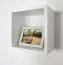 Hängeregal / Wandregal Kiefer massiv Vollholz weiß lackiert Junco 291C -  30 x 30 x 20 cm (H x B x T)