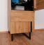 Schrank Slatina 47, Farbe: Eiche / Schwarz, teilmassiv - Abmessungen: 203 x 56 x 63 cm (H x B x T)