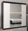 200 cm breiter Kleiderschrank mit 10 Fächern und 2 Türen | Farbe: Weiß / Schwarz Abbildung
