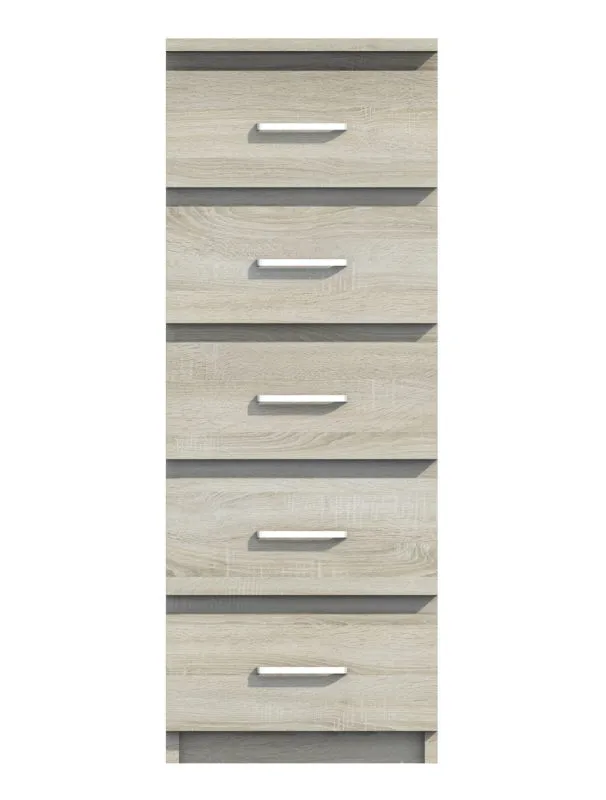 Kommode Pamulang 09, Farbe: Sonoma Eiche - Abmessungen: 112 x 42 x 40 cm (H x B x T)