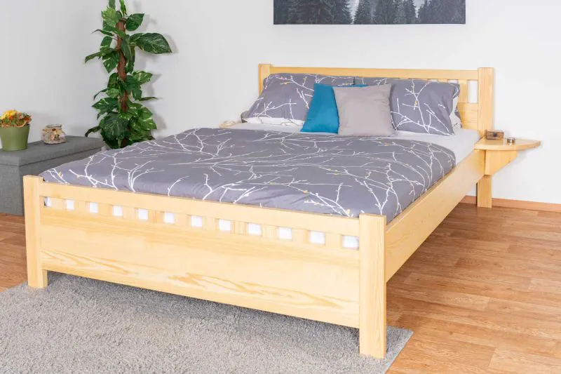 Kinderbett / Jugendbett Kiefer massiv Vollholz natur 67, inkl. Lattenrost - Abmessung 140 x 200 cm