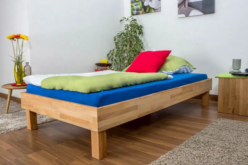 Massivholzbett | 100 x 200 cm | Kernbuche | Geölt Abbildung